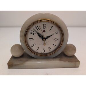 Vintage MCM Mantle Desk Clock GE Marble Base O-CD-1225
